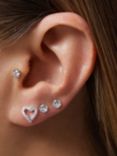 Simply Silver Cubic Zirconia Heart Stud Earrings, Silver