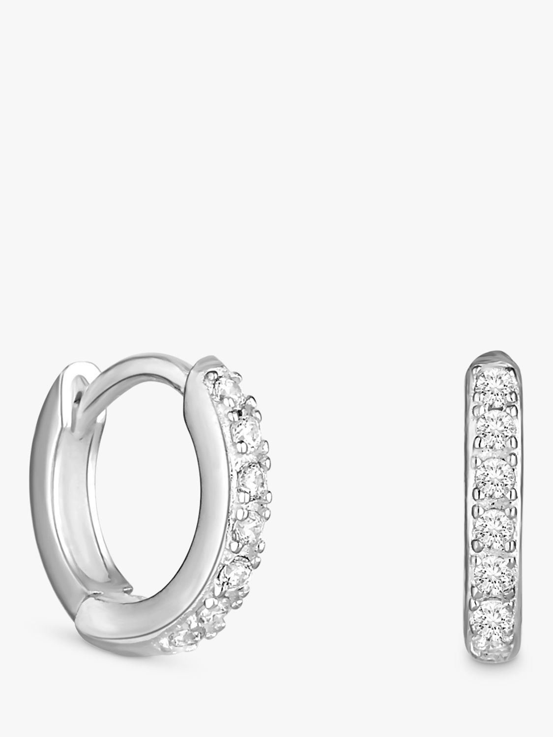 Buy Simply Silver Cubic Zirconia Mini Hoop Earrings, Silver Online at johnlewis.com