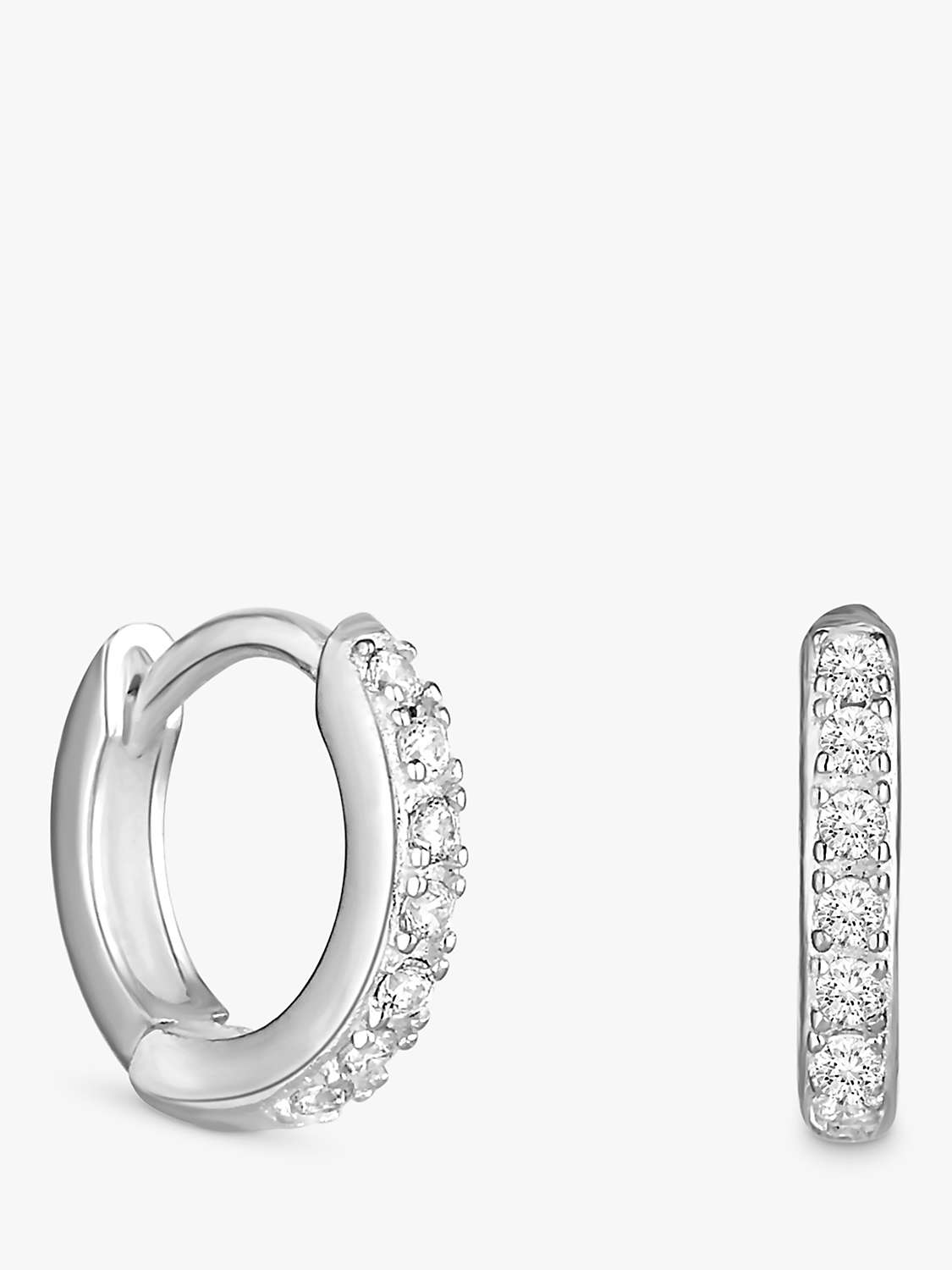 Buy Simply Silver Cubic Zirconia Mini Hoop Earrings, Silver Online at johnlewis.com