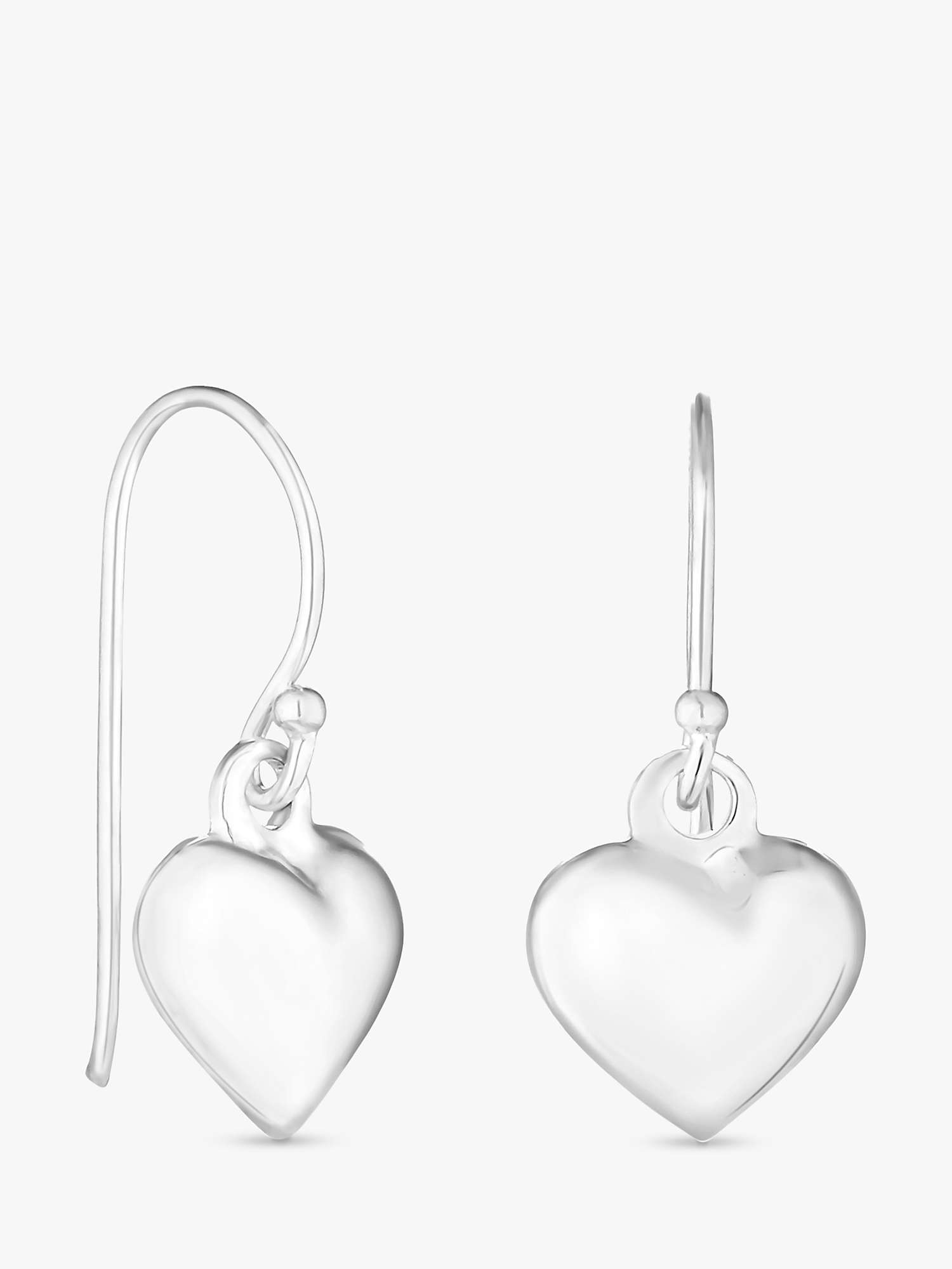 Buy Simply Silver Sterling Silver 925 Puff Heart Drop Earrings, Silver Online at johnlewis.com