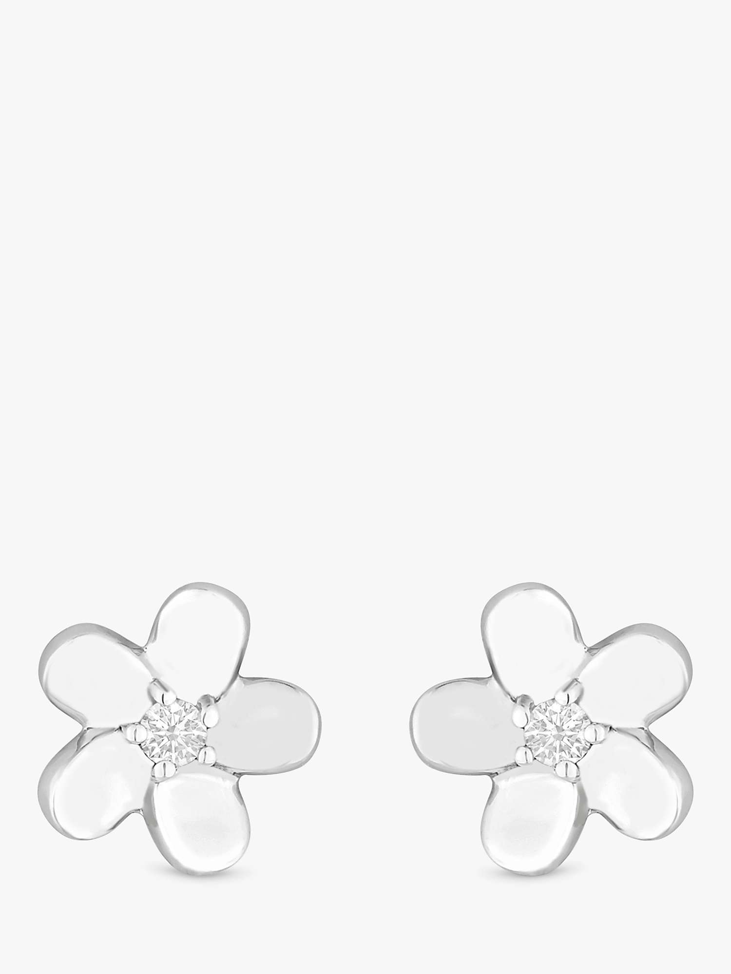 Buy Simply Silver Sterling Silver 925 Cubic Zirconia Flower Stud Earrings, Silver Online at johnlewis.com