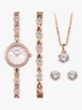 Sekonda 49026.76 Women's Crystal Watch, Bracelet, Pendant Necklace & Stud Earrings Jewellery Set