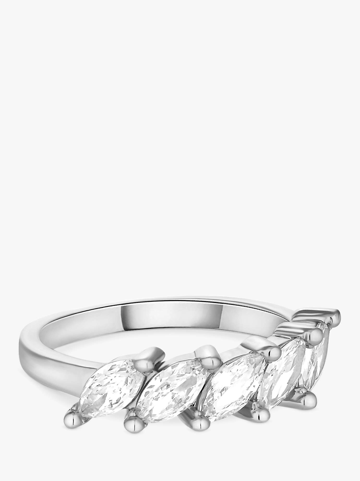 Buy Jon Richard Cubic Zirconia Marquise Ring, Silver Online at johnlewis.com