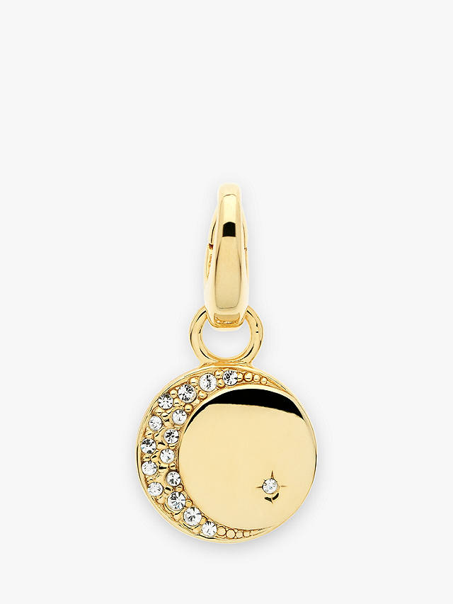 Melissa Odabash Crystal Moon Disc Charm, Gold