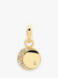 Melissa Odabash Crystal Moon Disc Charm, Gold