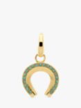 Melissa Odabash Horseshoe Crystal Charm, Gold/Turquoise