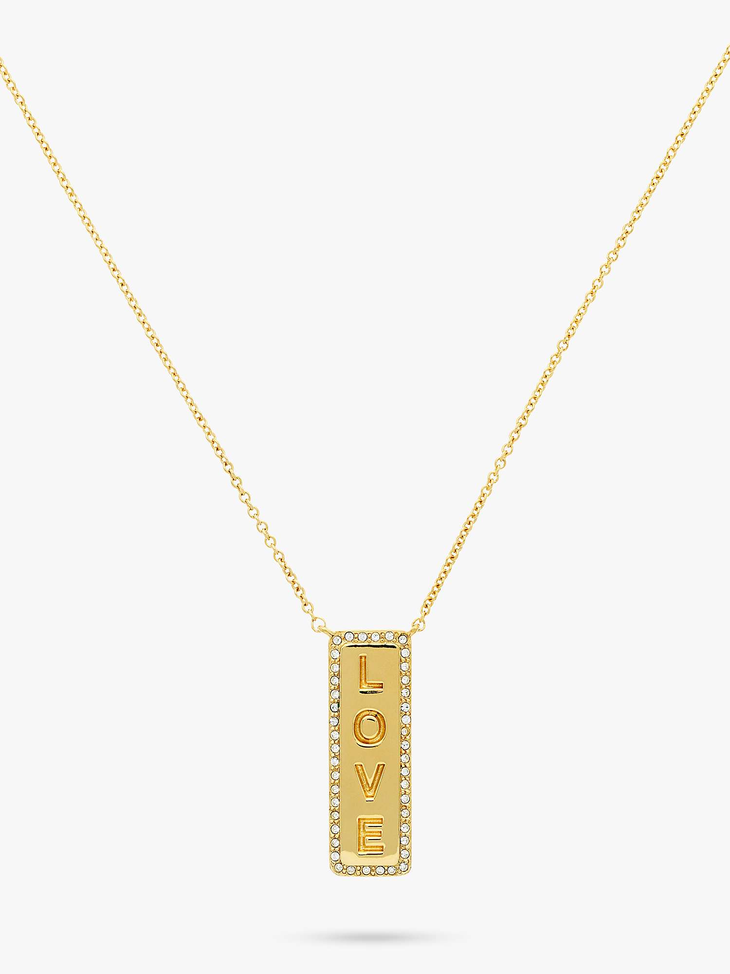 Buy Melissa Odabash Austrian Crystal Love Long Pendant Necklace, Gold Online at johnlewis.com
