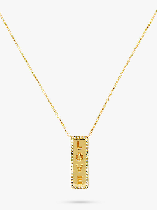 Melissa Odabash Austrian Crystal Love Long Pendant Necklace, Gold