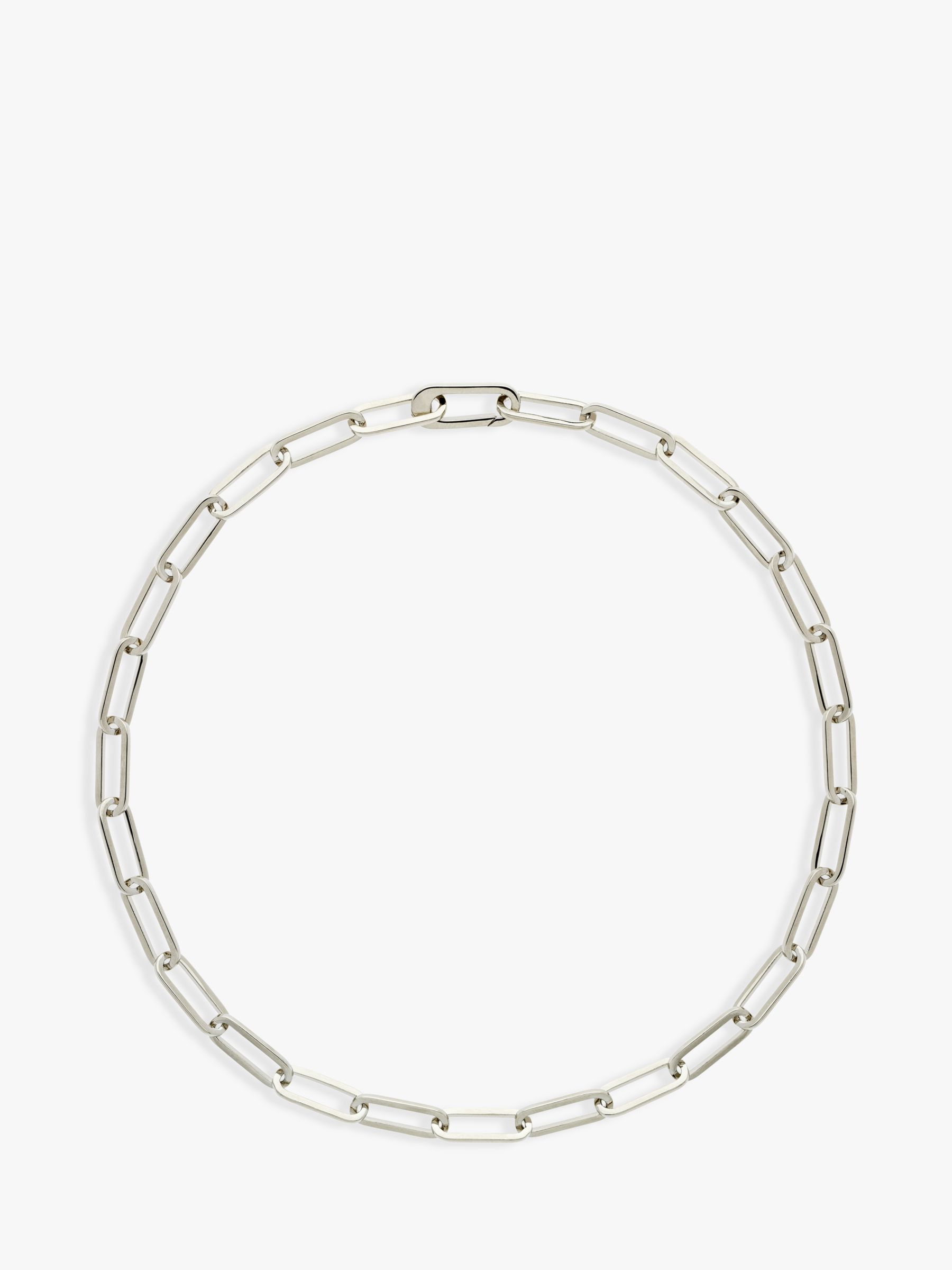 Melissa Odabash Paperclip Link Chain Necklace, Silver at John Lewis ...