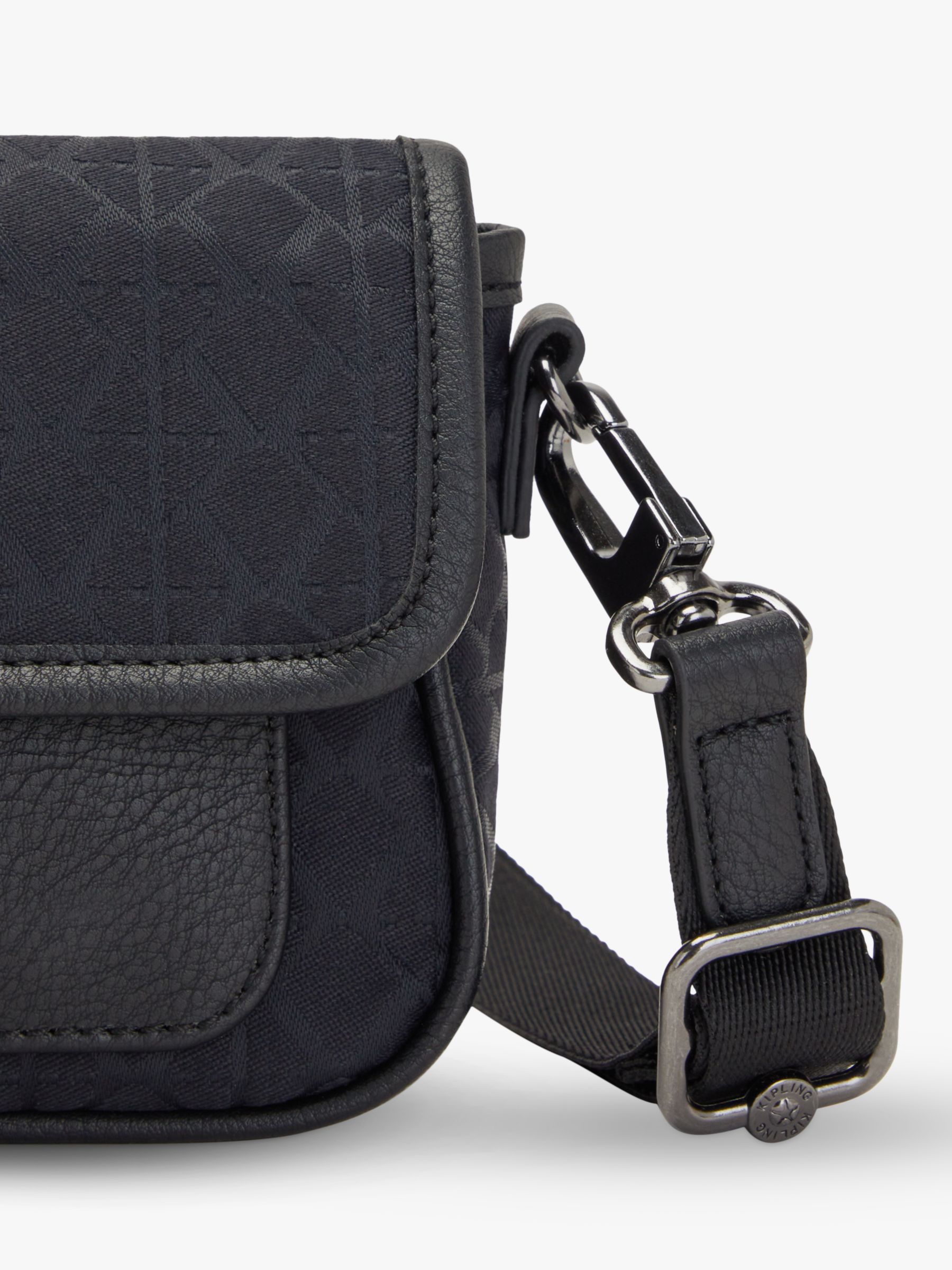 Kipling Inaki Small Cross Body Bag, Signature Black at John Lewis ...