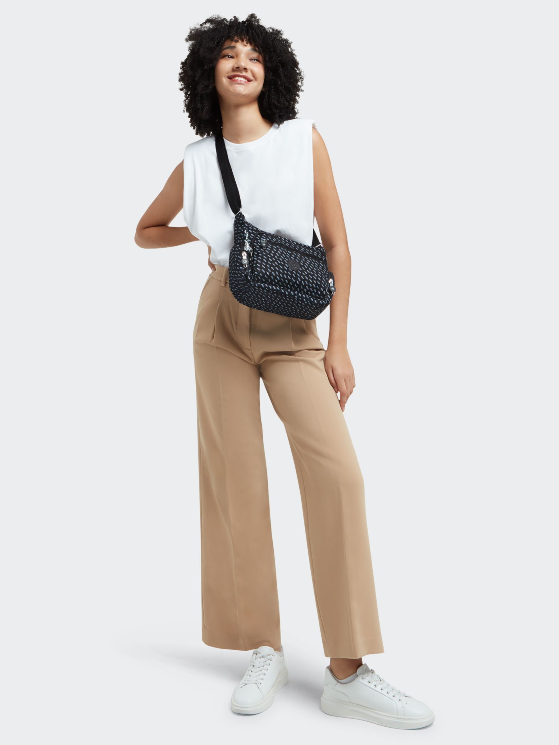 Kipling Gabbie Medium Shoulder Bag, Ultimate Dots at John Lewis & Partners