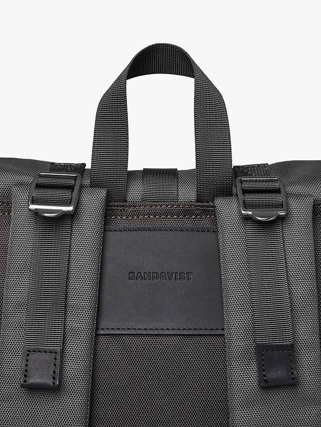 Sandqvist Bernt Recycled Roll-Top Backpack, 20L, Black/Grey