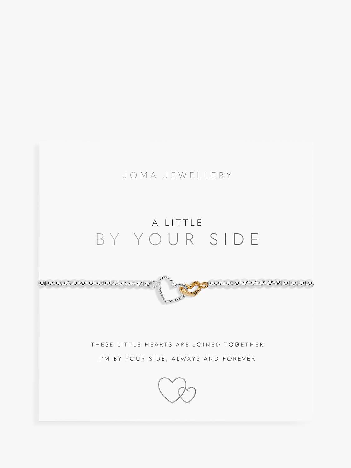 Buy Joma Jewellery A Little By Your Side Two Toned Heart Beaded Stretch Bracelet, Silver Online at johnlewis.com