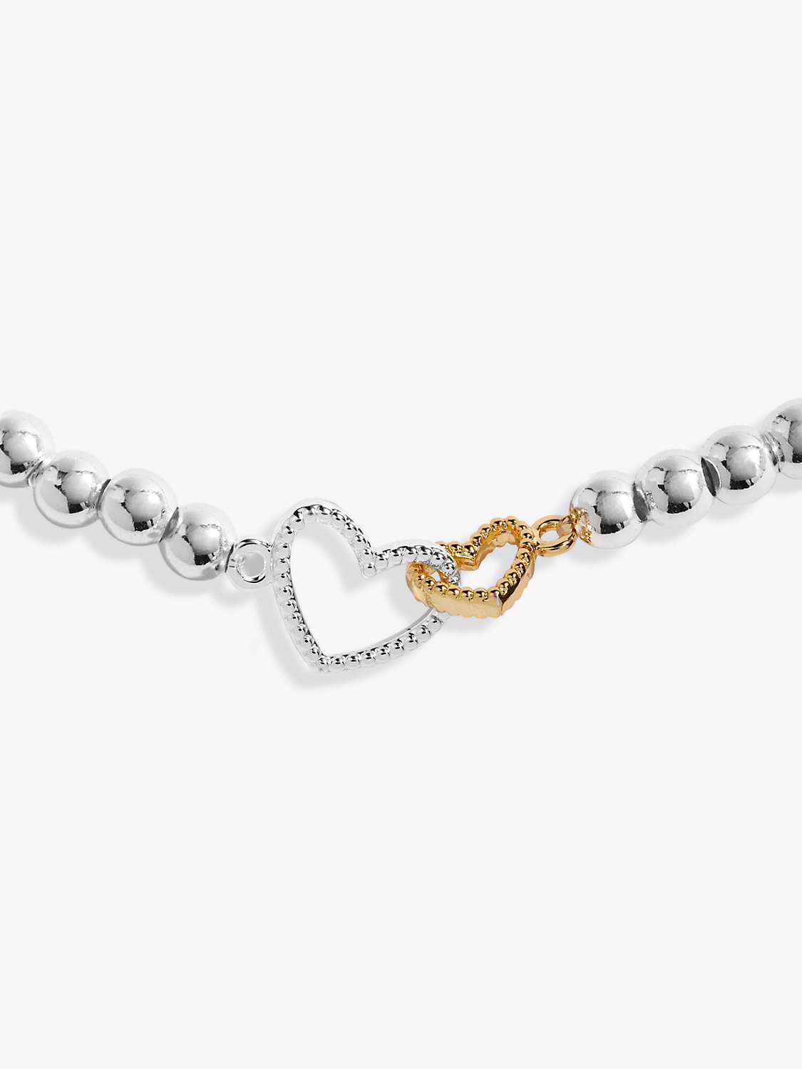 Buy Joma Jewellery A Little By Your Side Two Toned Heart Beaded Stretch Bracelet, Silver Online at johnlewis.com
