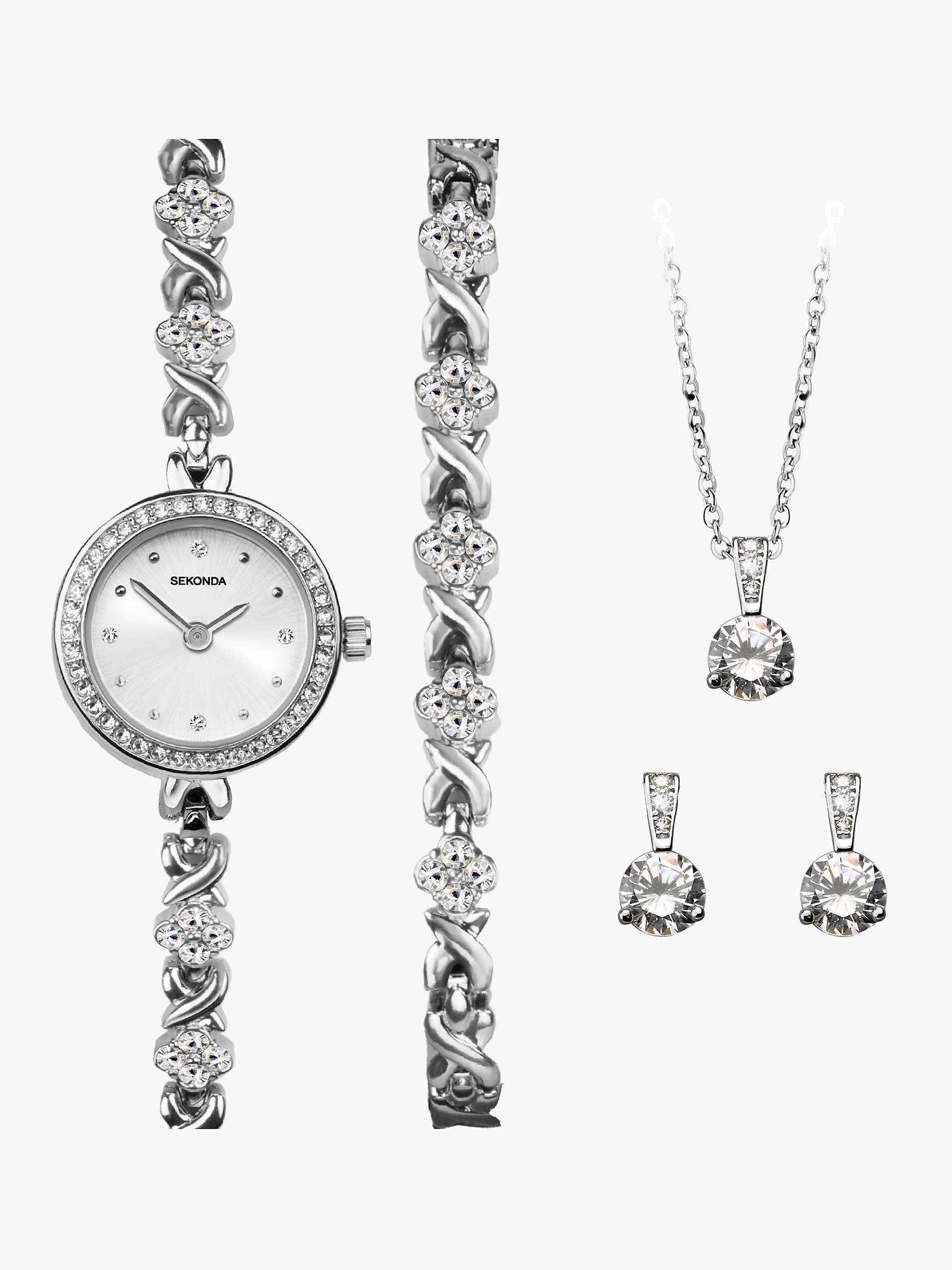 Buy Sekonda 49026.76 Women's Crystal Watch, Bracelet, Pendant Necklace & Stud Earrings Jewellery Set Online at johnlewis.com