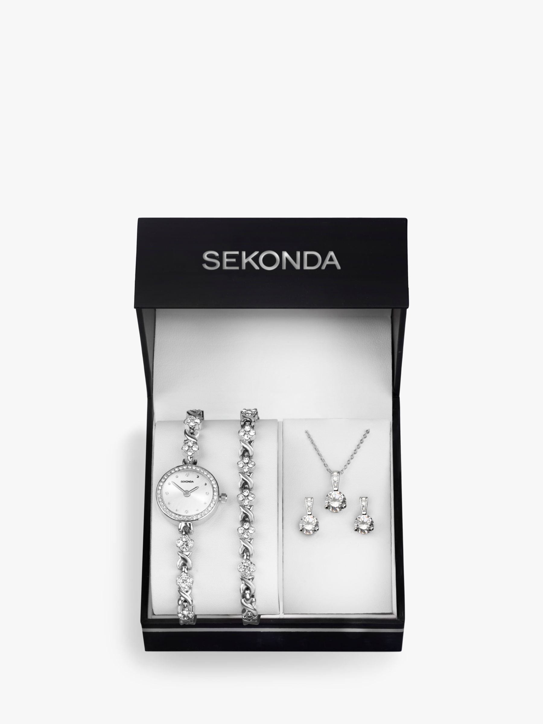 Buy Sekonda 49026.76 Women's Crystal Watch, Bracelet, Pendant Necklace & Stud Earrings Jewellery Set Online at johnlewis.com