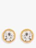 Susan Caplan Vintage Gold Plated Swarovski Crystal Stud Earrings, Dated Circa 1980s