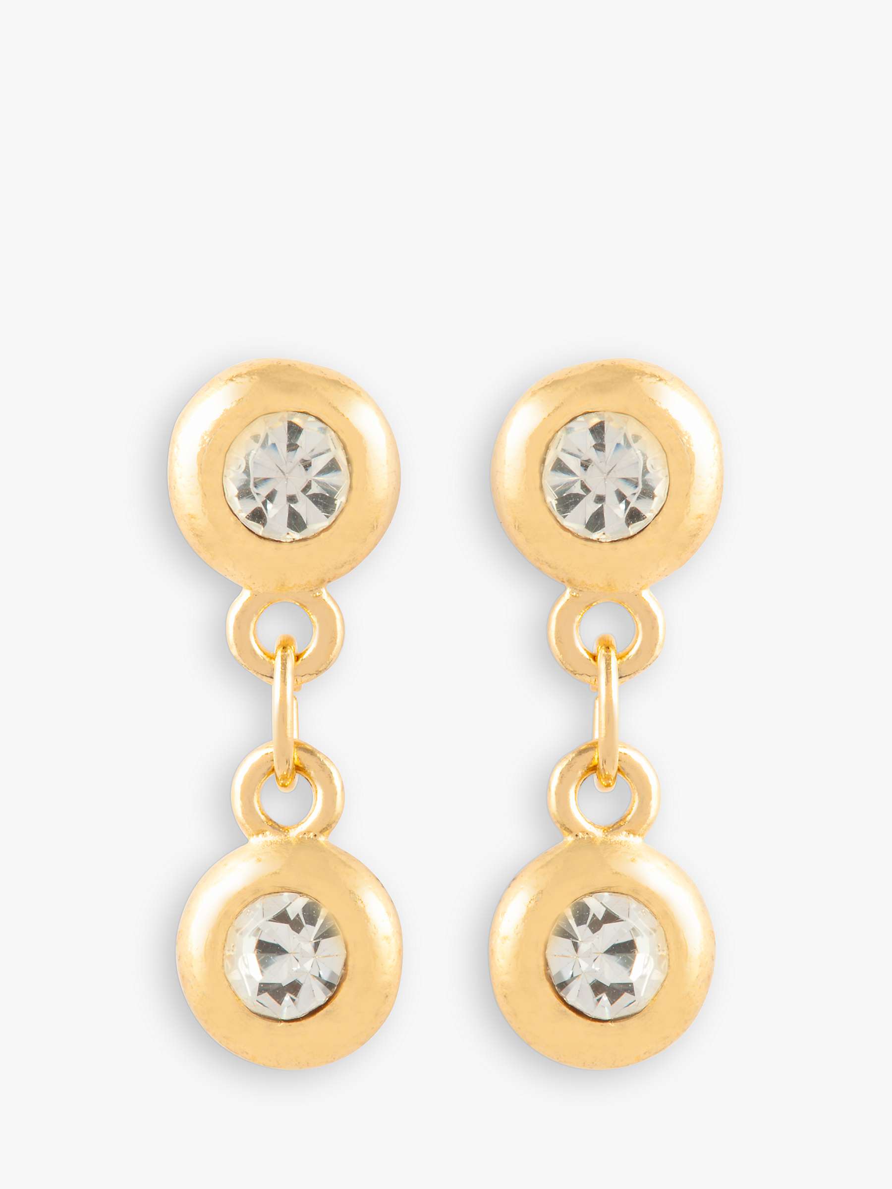 Buy Susan Caplan Vintage Rediscovered Collection Gold Plated Double Swarovski Crystal Round Drop Earrings, Dated Circa 1990s, Gold Online at johnlewis.com