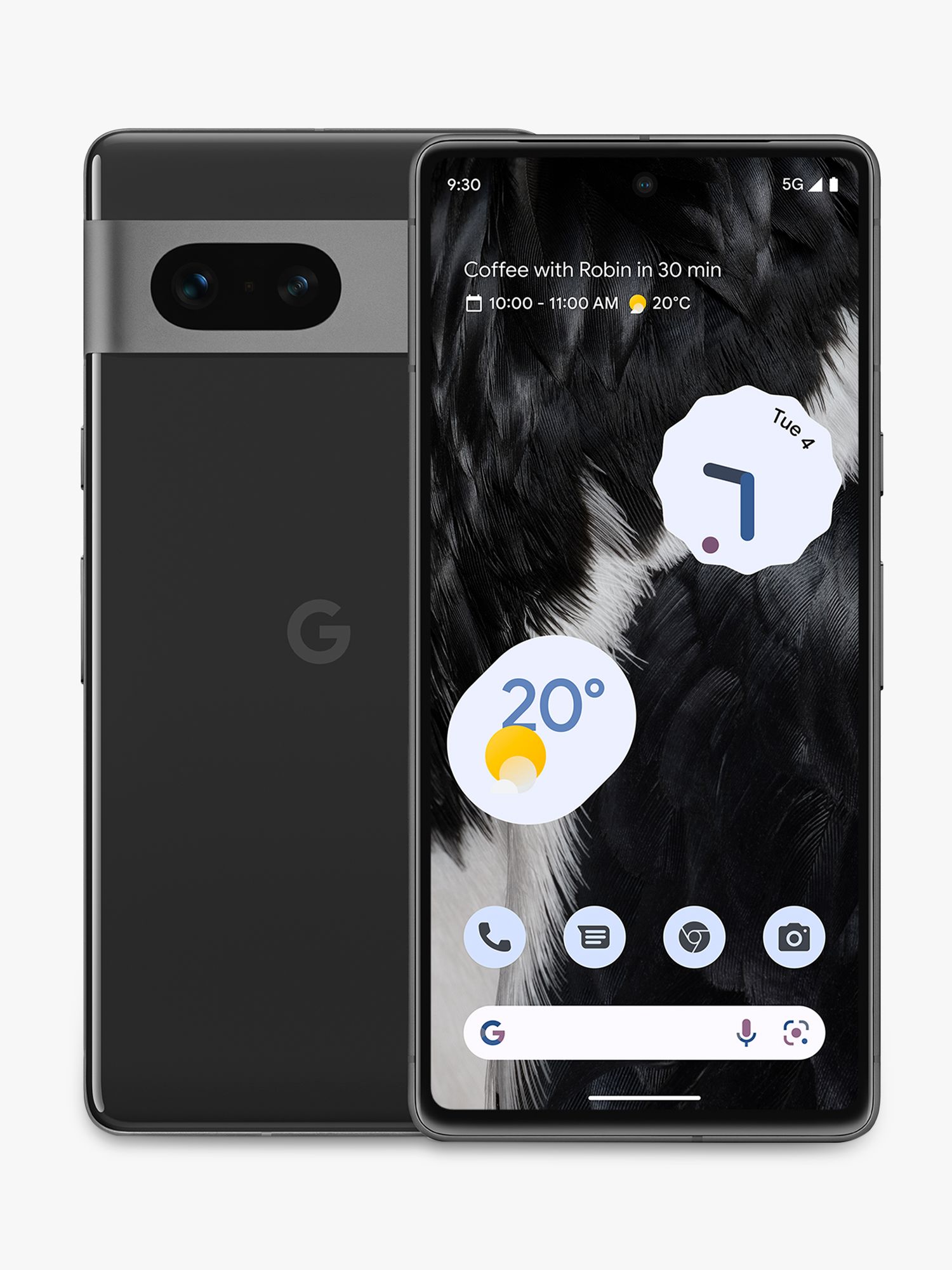 Google Pixel 7 Smartphone, Android, 6.3”, 5G, SIM Free, 256GB, Licorice Black