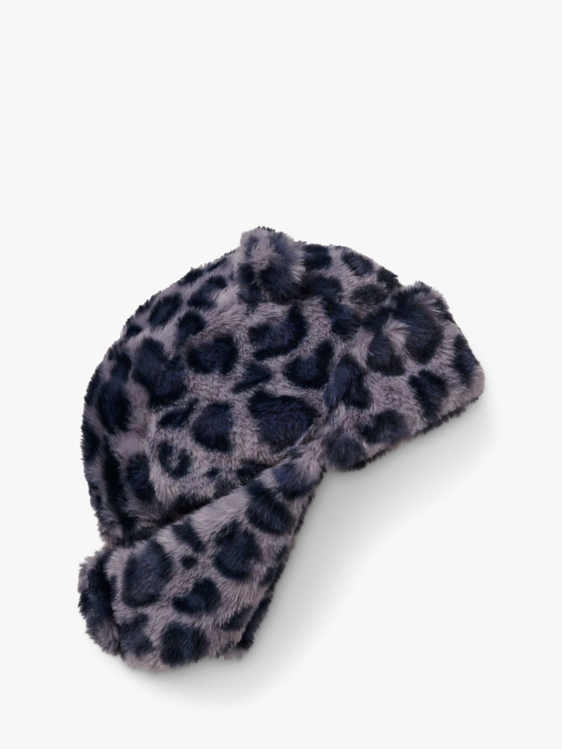 Buy Small Stuff Kids' Leopard Faux Fur Deerstalker Hat, Grey Online at johnlewis.com