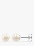 THOMAS SABO Fresh Water Pearl Stud Earrings, Silver/White