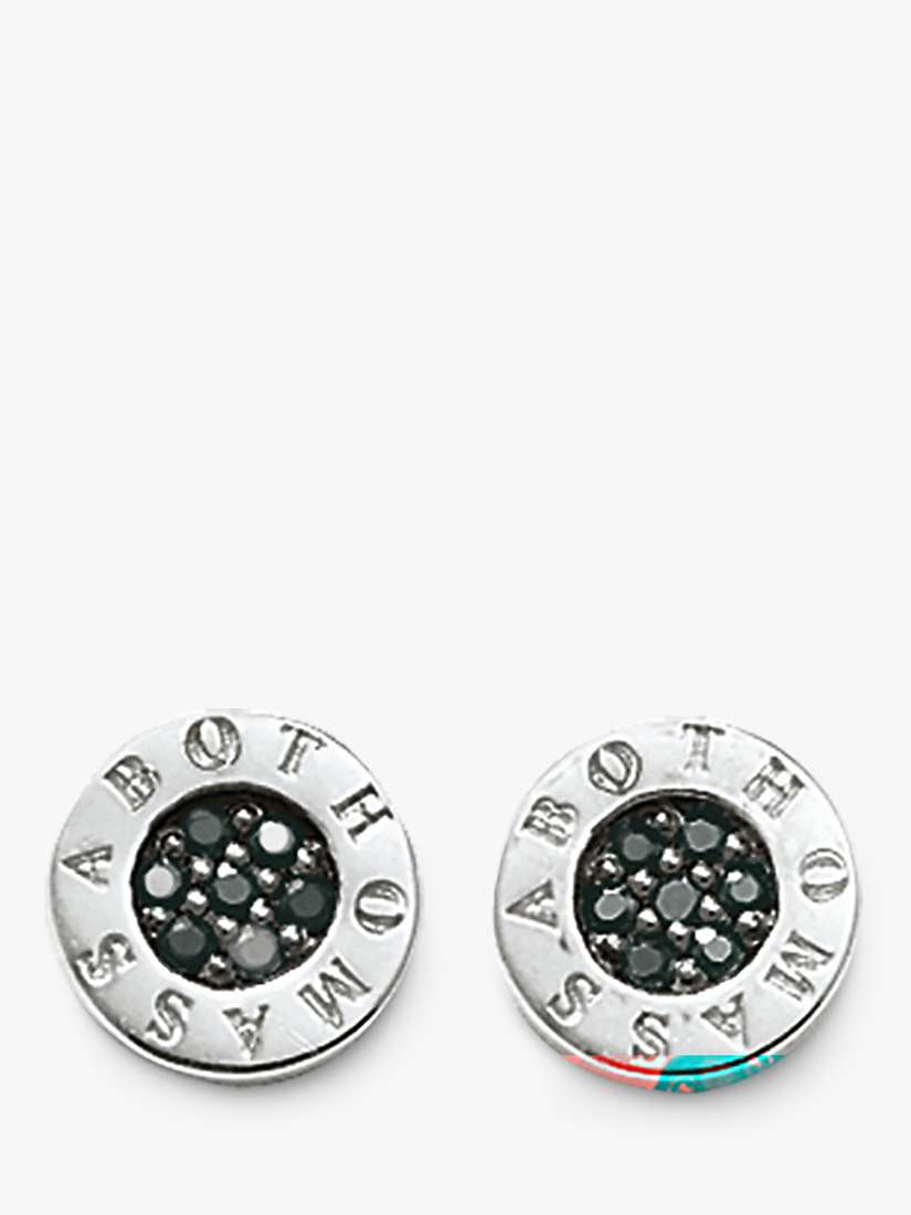 Buy THOMAS SABO Cubic Zirconia Logo Stud Earrings, Silver/Black Online at johnlewis.com
