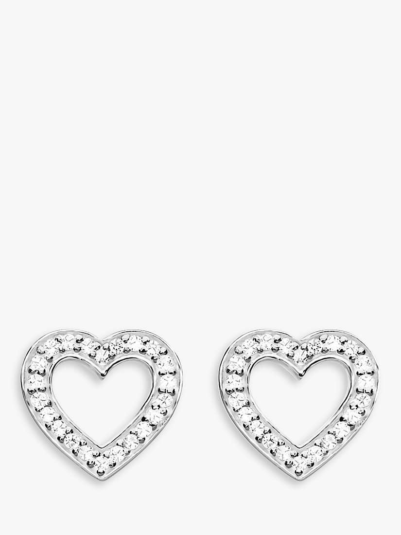 Buy THOMAS SABO Heart Stud Earrings, Silver Online at johnlewis.com