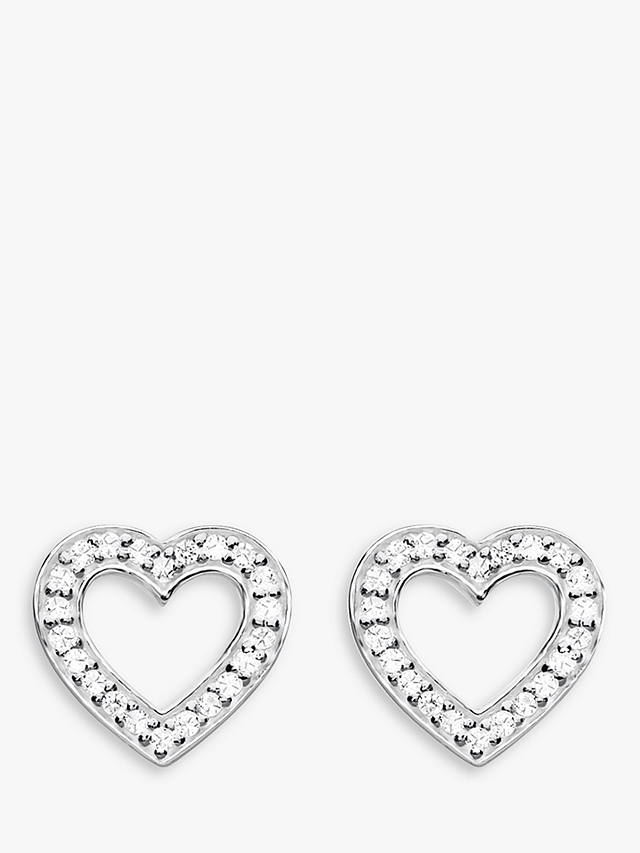 THOMAS SABO Heart Stud Earrings, Silver