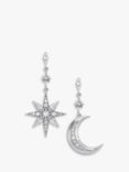 THOMAS SABO Magical Boho Moon & Stars Drop Earrings, Silver