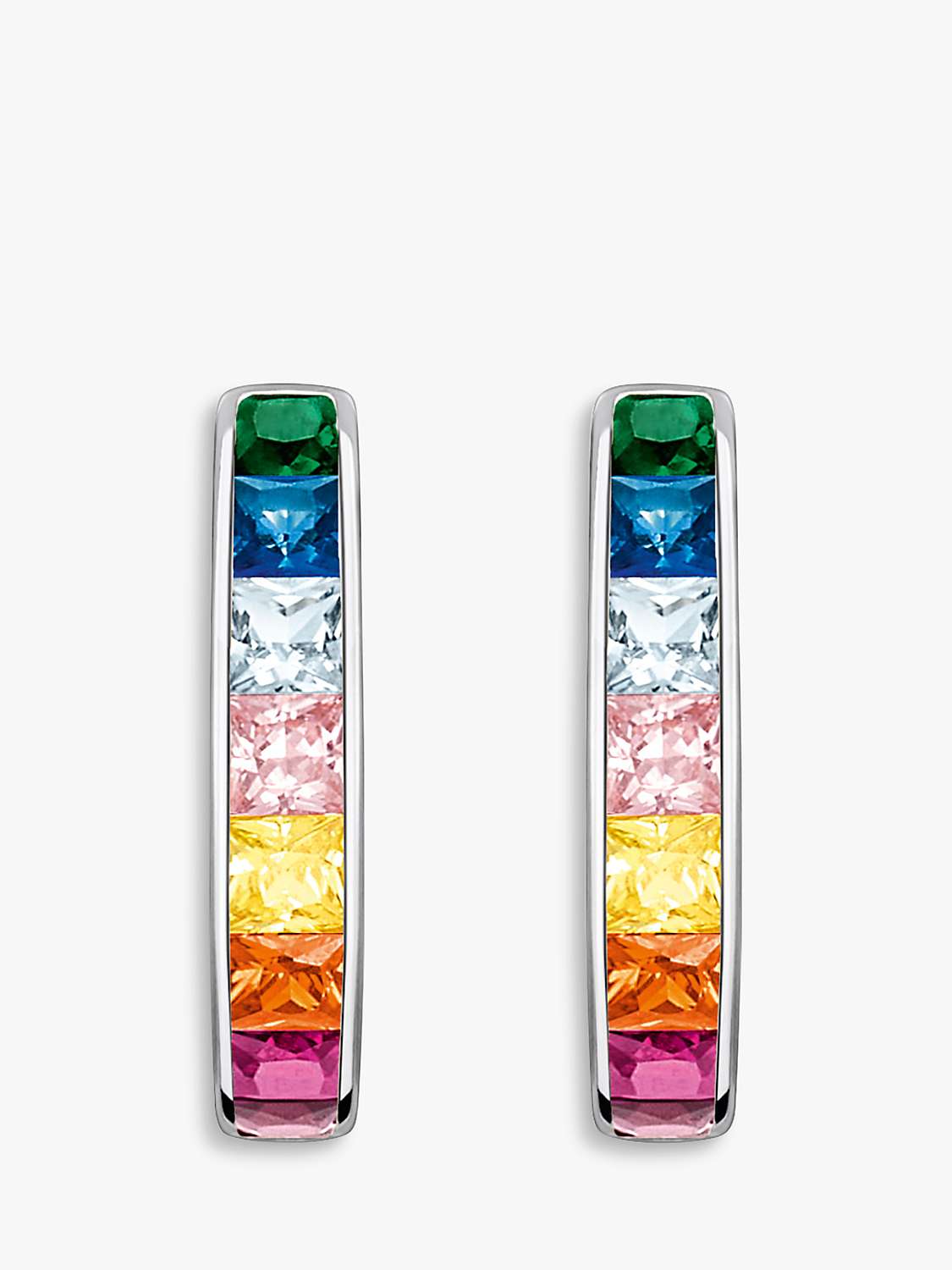 Buy THOMAS SABO Rainbow Hoop Earrings, Silver/Multi Online at johnlewis.com