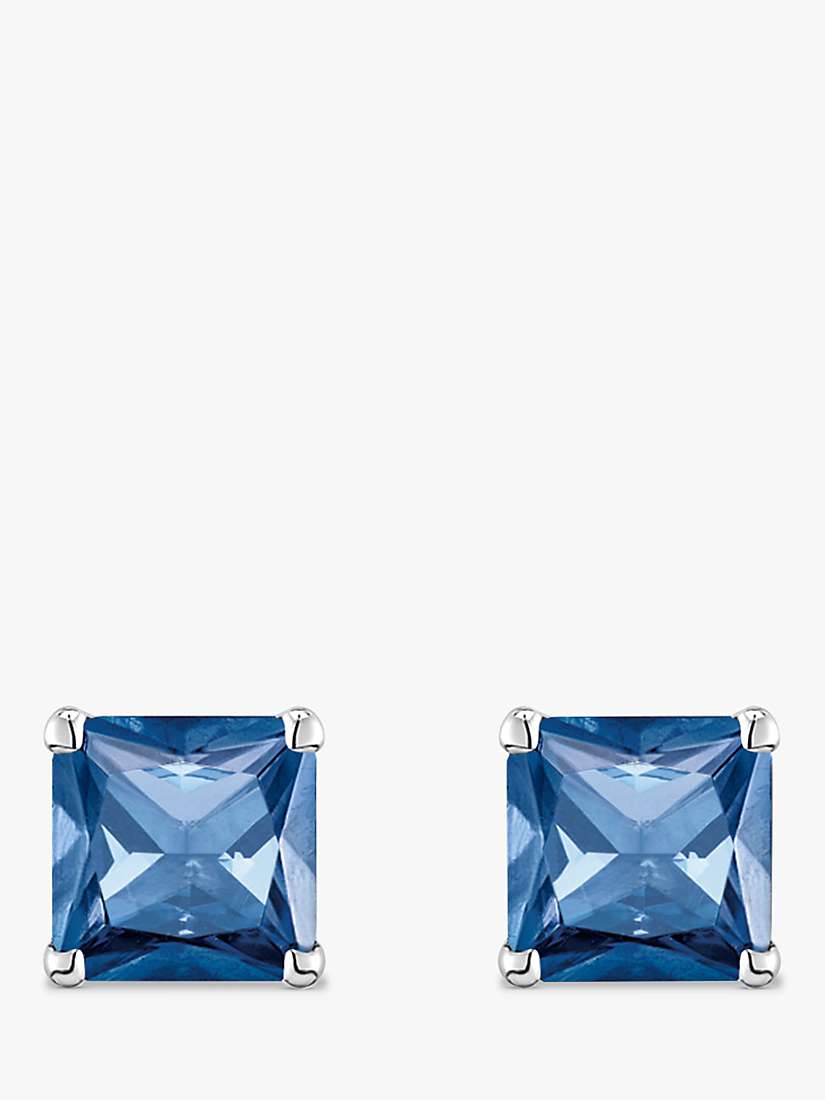 Buy THOMAS SABO Square Cut Stud Earrings, Silver/Blue Online at johnlewis.com