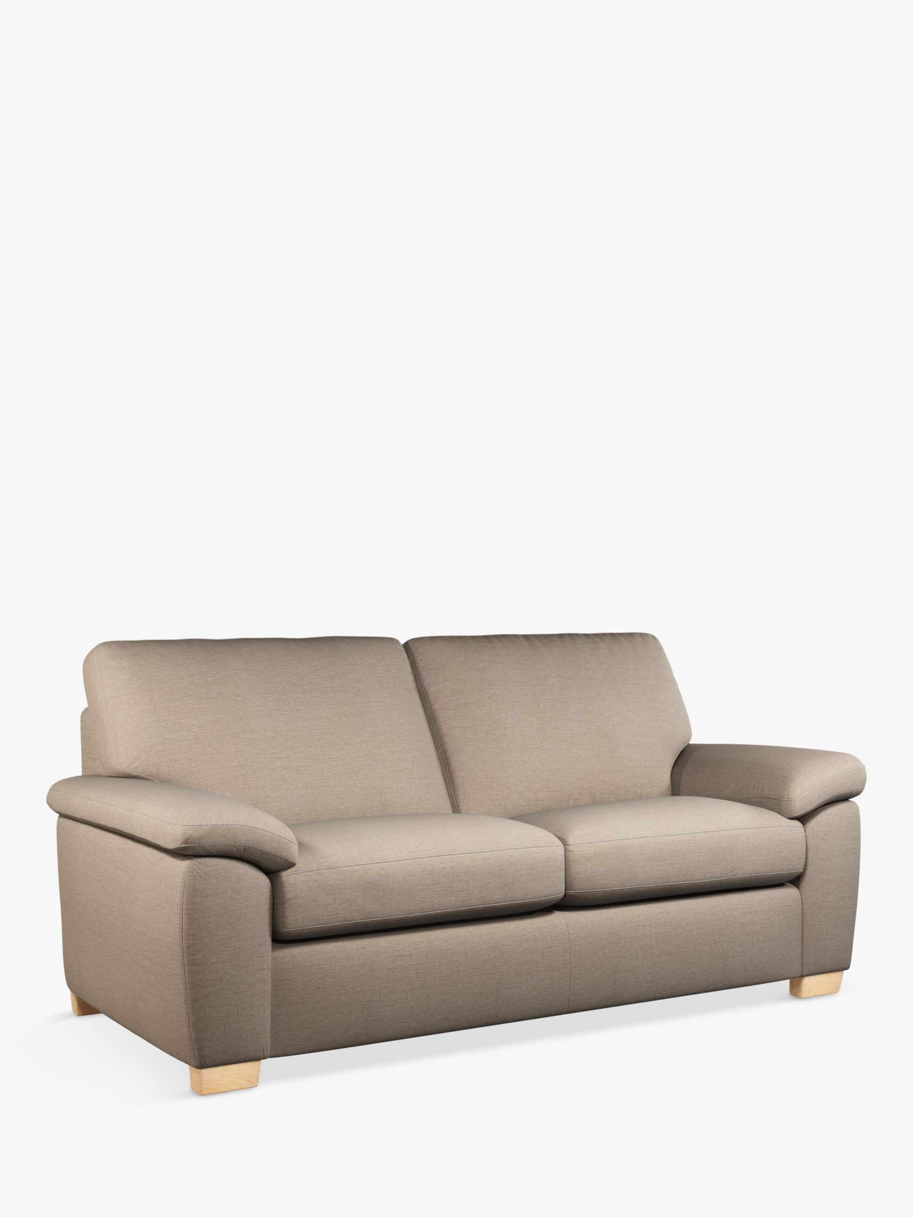 Camden Range, John Lewis Camden Large 3 Seater Sofa, Light Leg, Easy Clean Chunky Chenille Natural