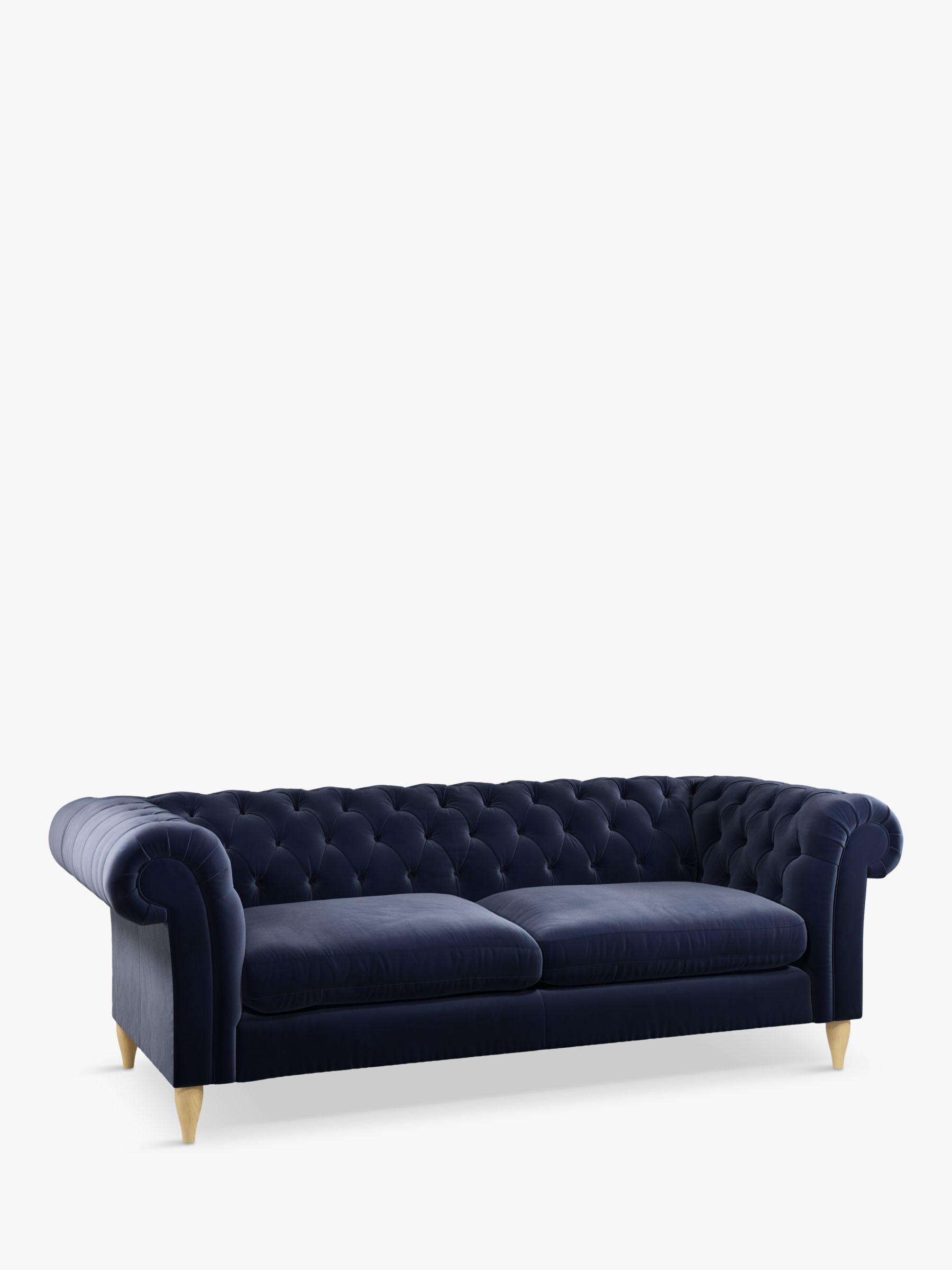 Cromwell Range, John Lewis Cromwell Grand 4 Seater Sofa, Light Leg, Smooth Velvet Navy