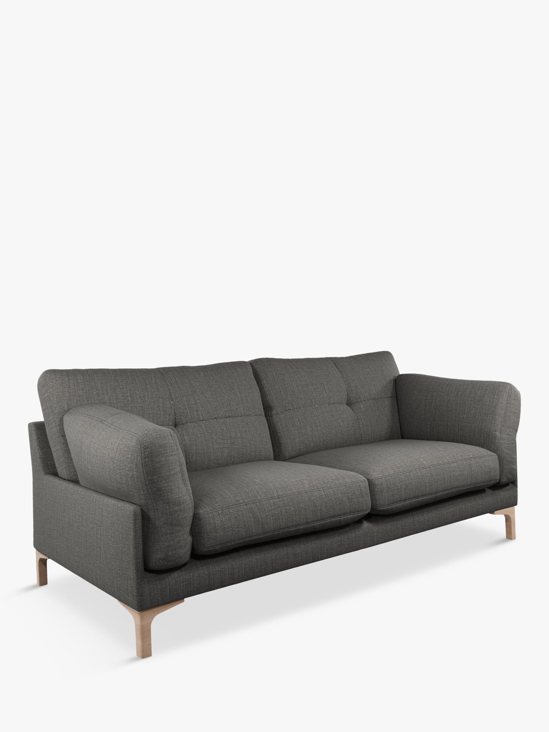 John Lewis Java II Medium 2 Seater Sofa, Light Leg, Easy Clean Marine Recycled Storm Grey