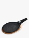 Kitchen Craft World of Flavours Cast Iron Fajita Sizzler & Wood Stand, 27cm