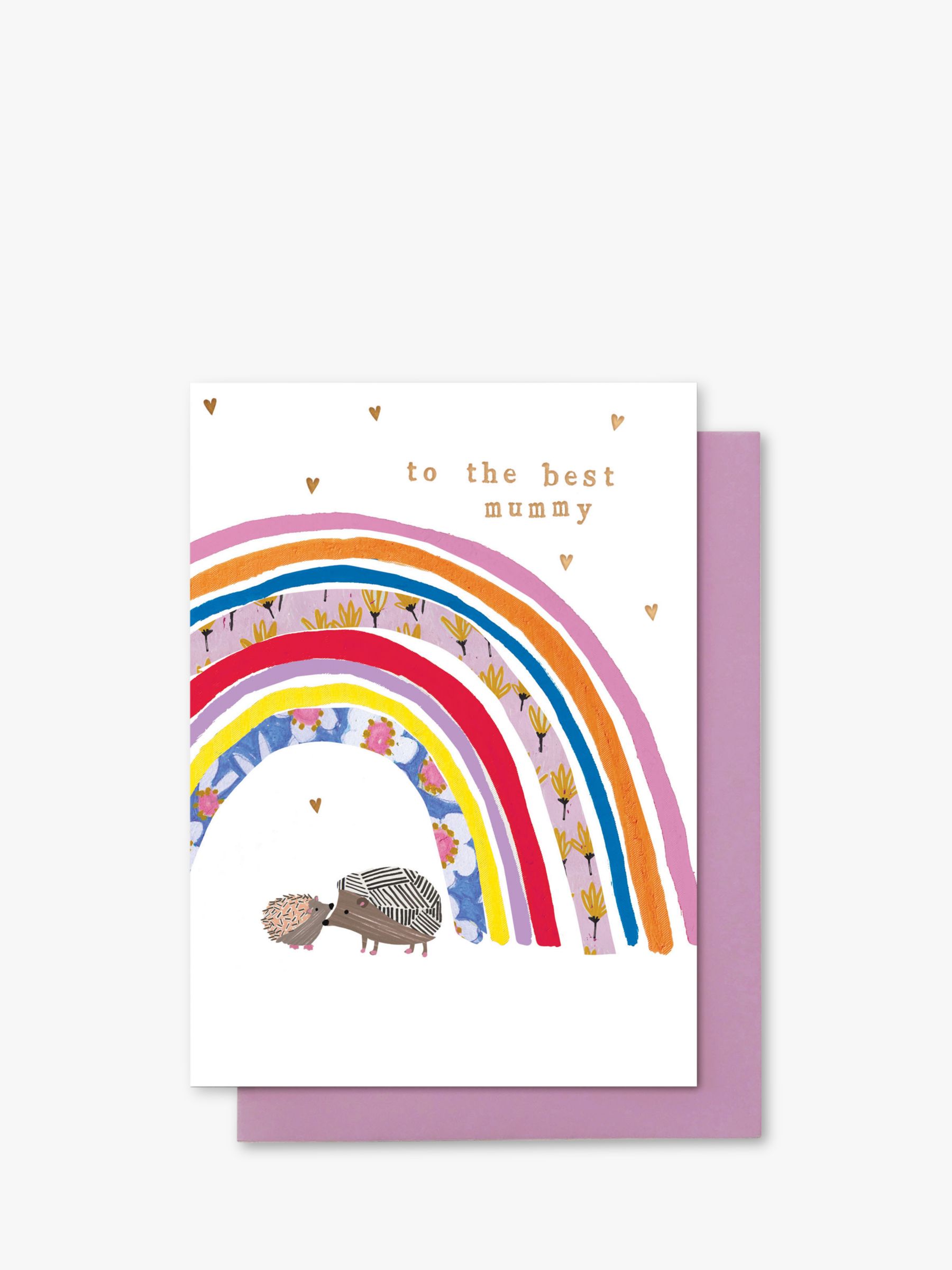 Stop the Clock Design Rainbow & Hedgehogs Mummy Mother's Day Card