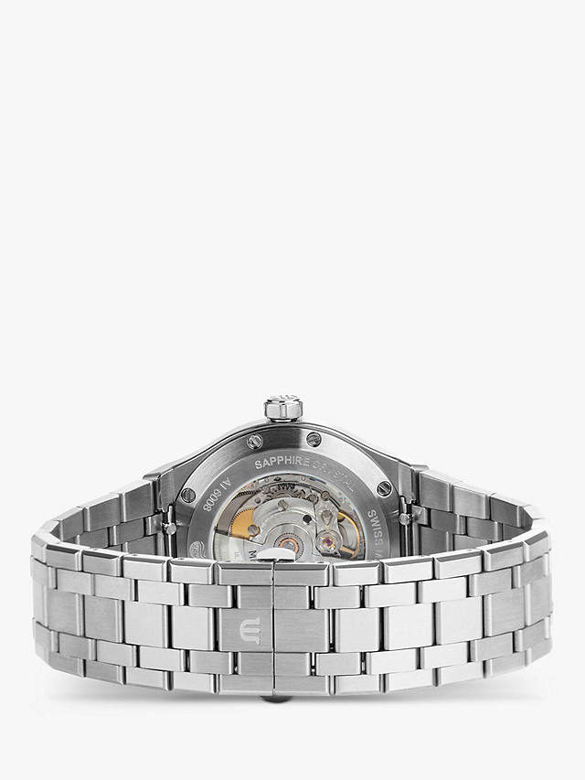Maurice Lacroix AI6008-SS002-430-1 Men's Aikon Automatic Date Bracelet Strap Watch, Silver/Blue