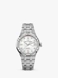 Maurice Lacroix AI6006-SS002-170-1 Women's Aikon Automatic Diamond Date Bracelet Strap Watch, Silver/Mother of Pearl