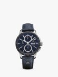Maurice Lacroix PT6038-SSL24-430-4 Men's Pontos Chronograph Date Automatic Leather Strap Watch, Blue