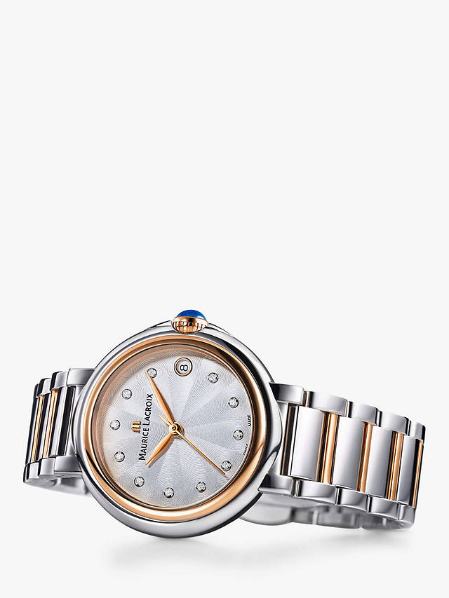 Maurice Lacroix FA1004-PVP13-150-1 Fiaba Diamond Date Bracelet Strap Watch, Multi/White