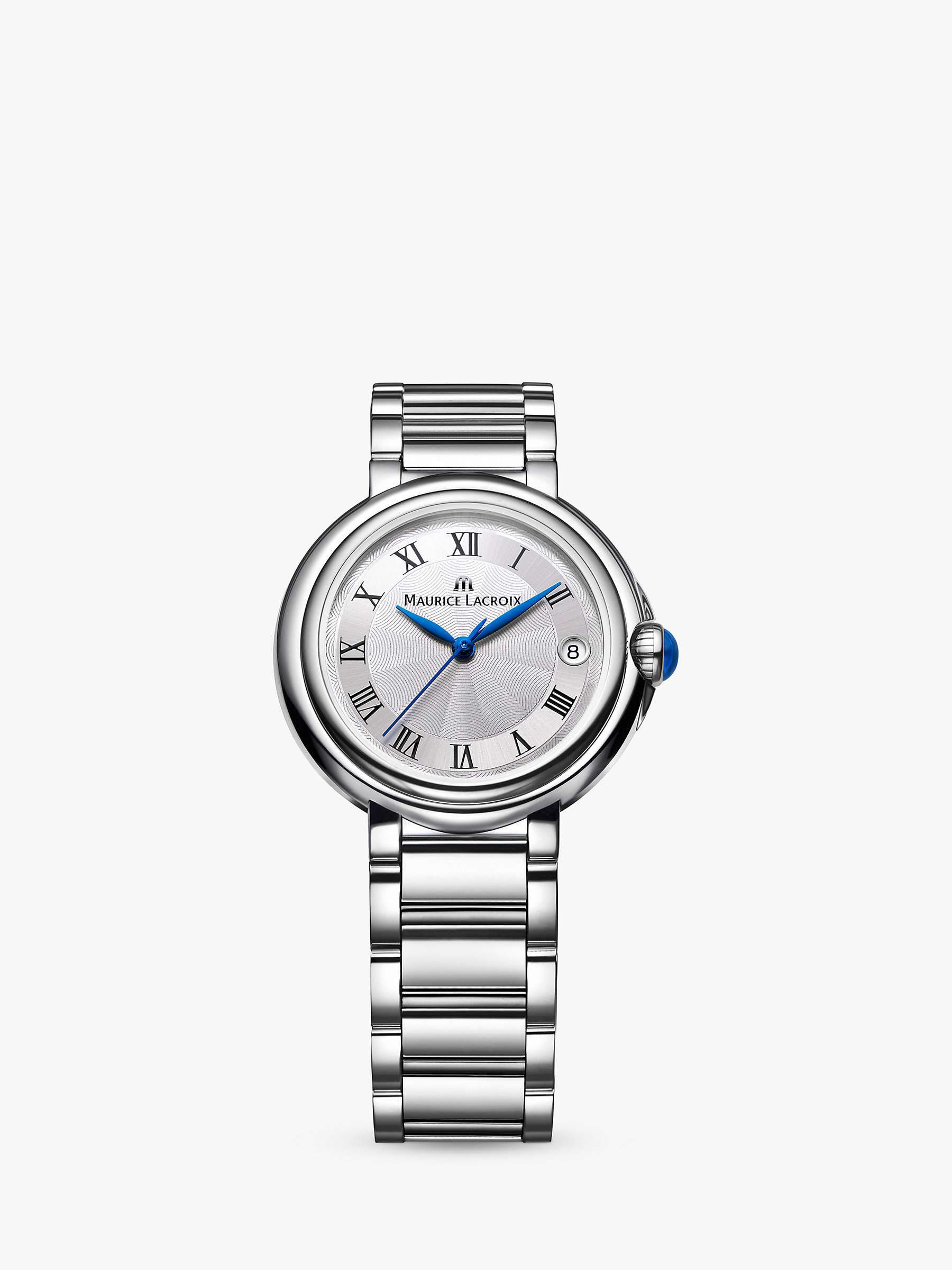 Buy Maurice Lacroix FA1004-SS002-110-1 Women's Fiaba Date Bracelet Strap Watch, Silver Online at johnlewis.com