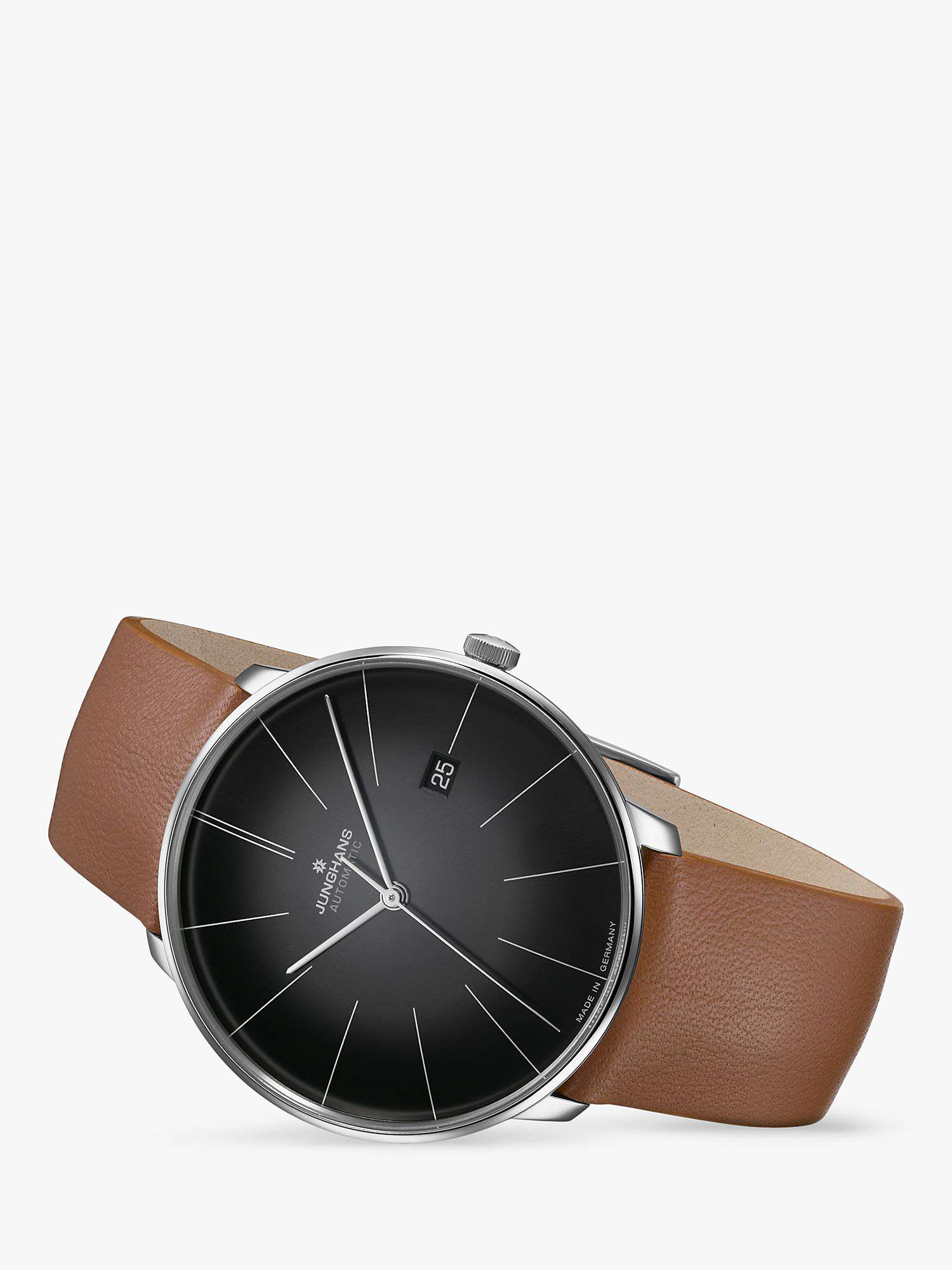 Buy Junghans 27/4154.00 Unisex Meister Fein Automatic Date Leather Strap Watch, Brown/Black Online at johnlewis.com