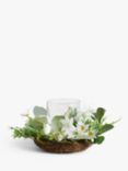 John Lewis Floral Candle Holder, White