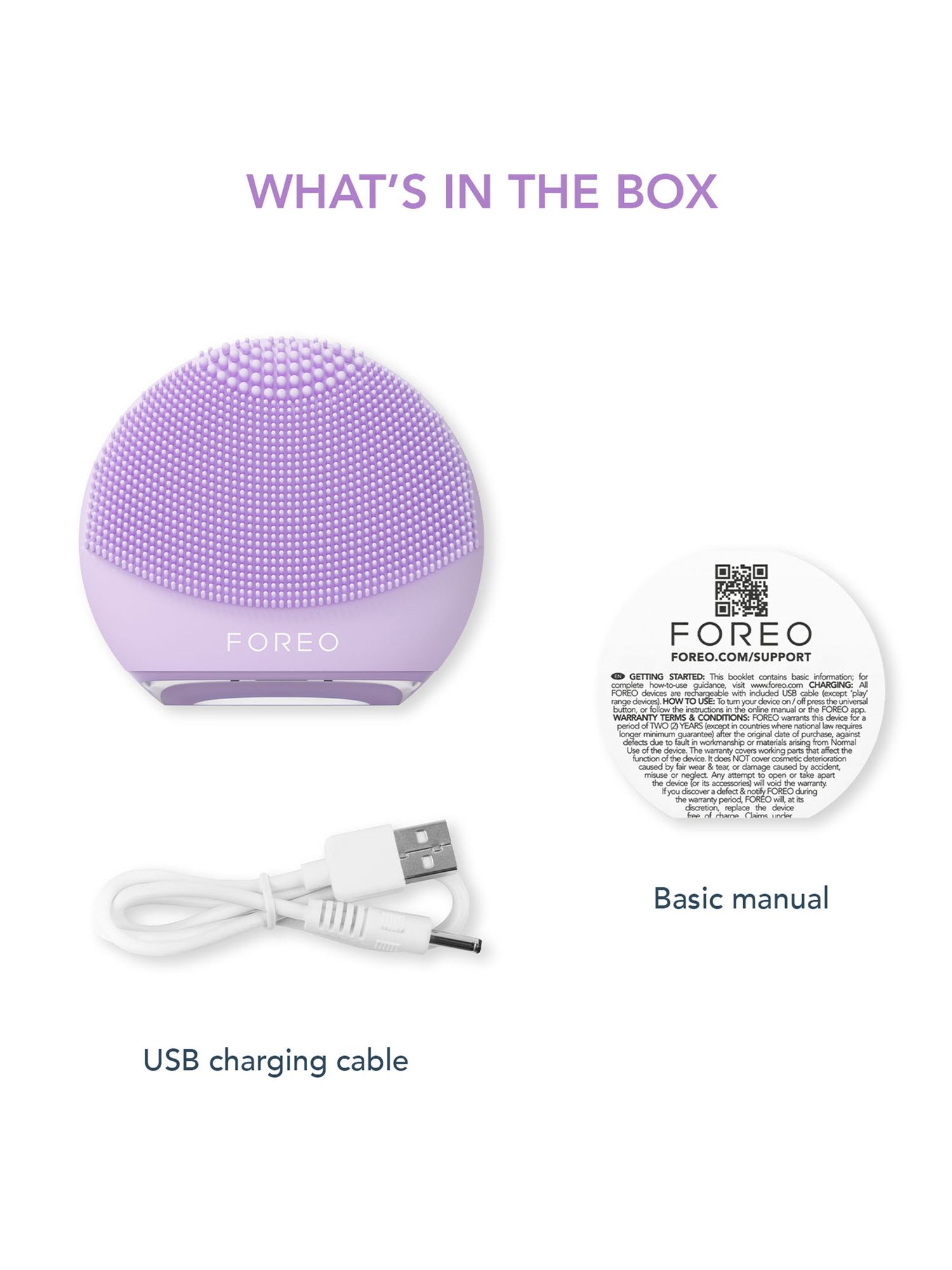 FOREO LUNA 4 Go 2-Zone Facial Cleansing & Firming Device for All Skin Types, Lavender 5