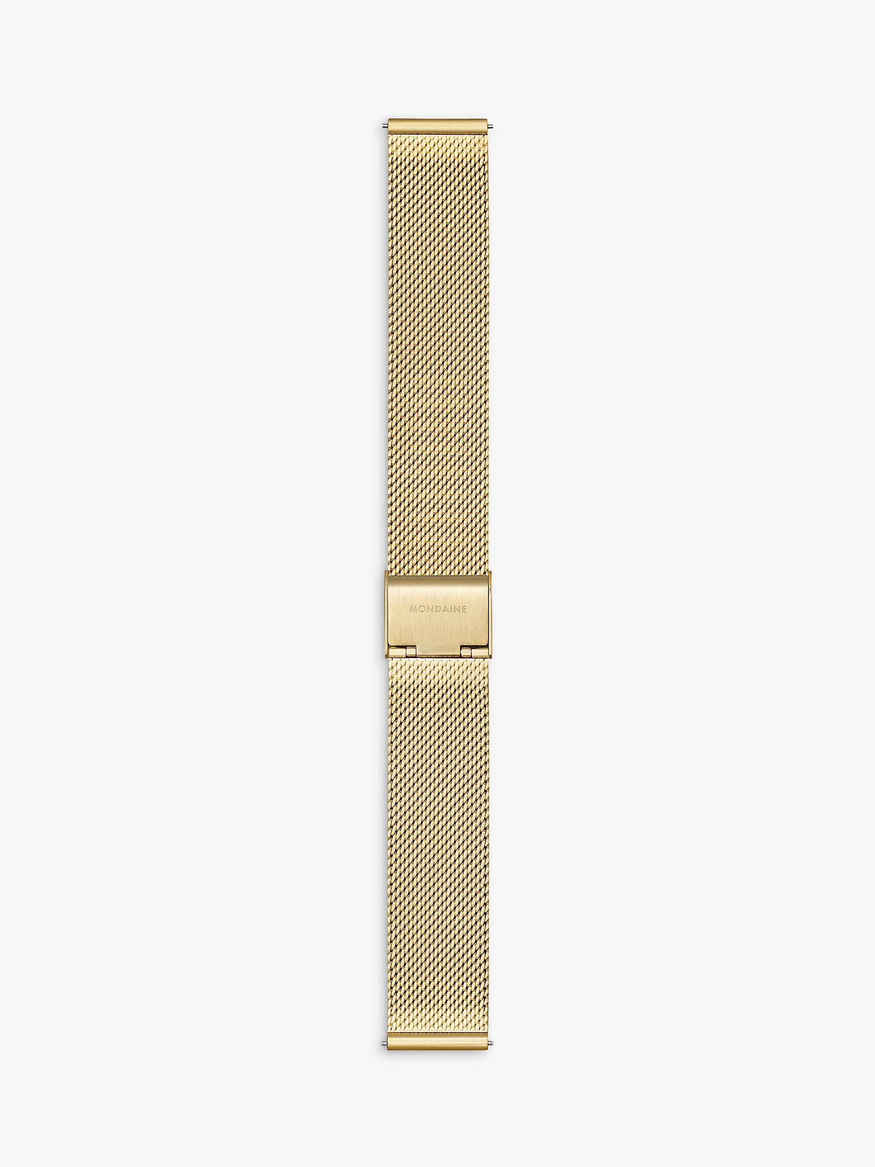 Mondaine Unisex SBB Classic Mesh Bracelet Strap Watch, Gold/Blue at ...