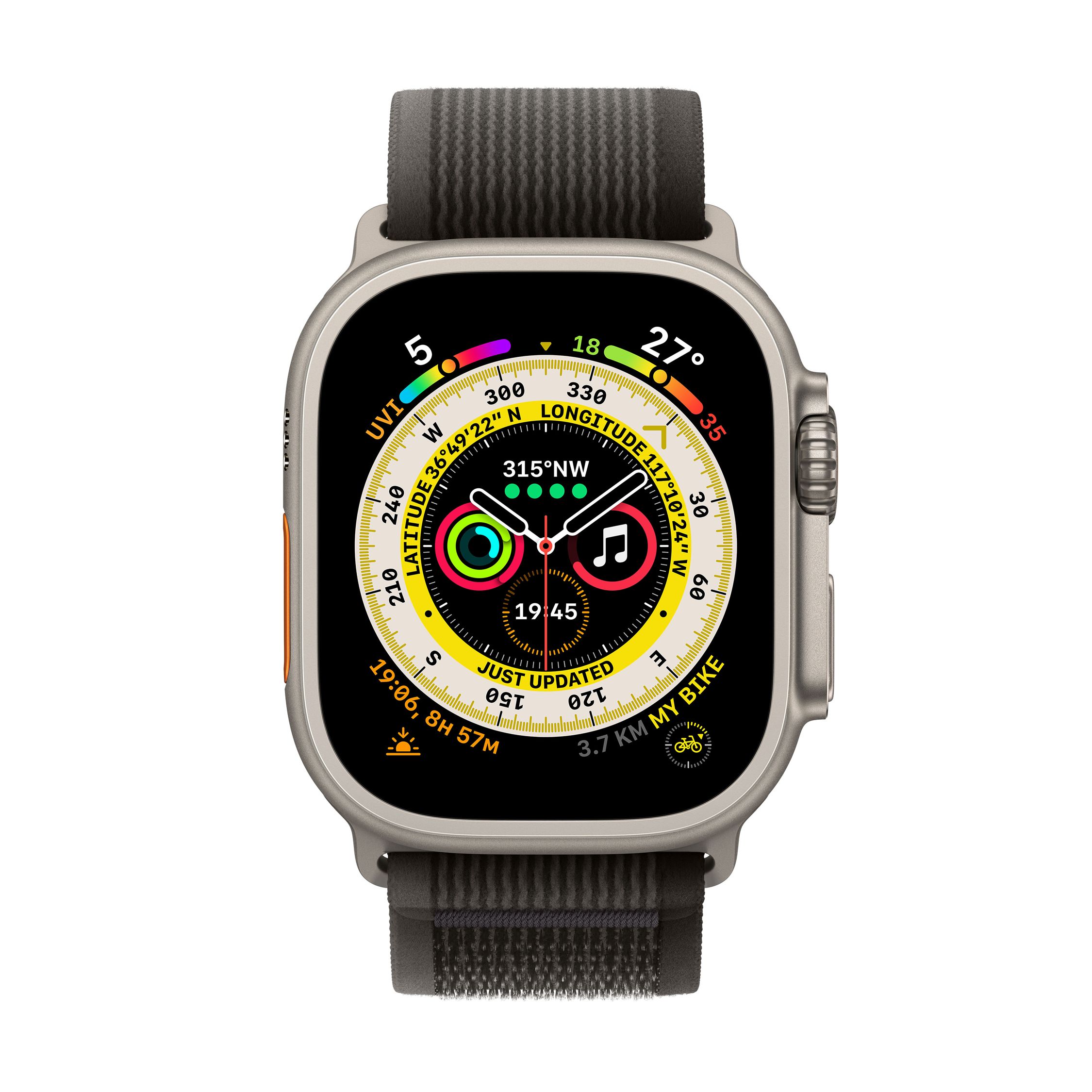 Apple Watch Ultra GPS + Cellular, 49mm Titanium Case with Black 