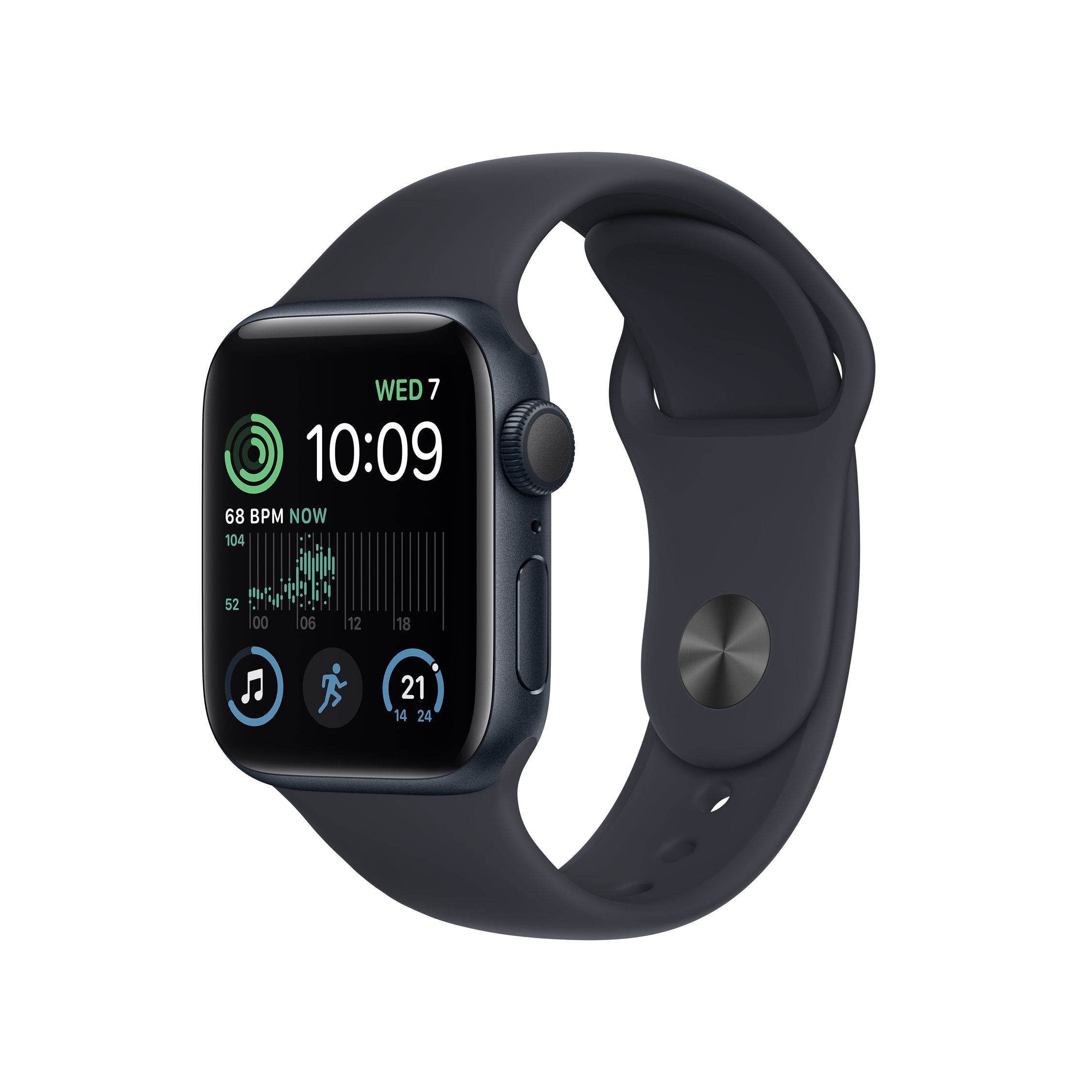Apple Watch SE (2022) GPS, 40mm Midnight Aluminium Case with Midnight Sport Band - Regular