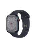 Apple Watch Series 8 GPS + Cellular, 45mm Midnight Aluminium Case with Midnight Sport Band - Regular