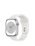 Apple Watch Series 8 GPS, 45mm Silver Aluminium Case with White Sport Band - Regular