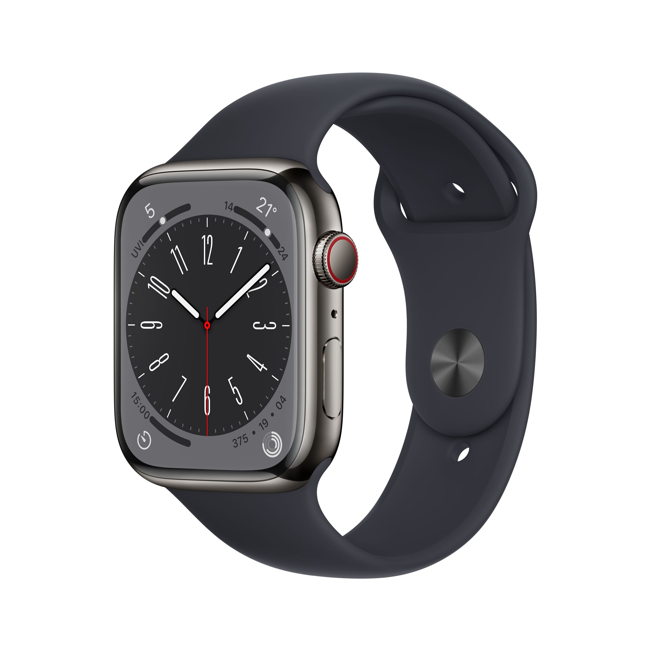 Apple Watch Series 8 GPS + Cellular, 45mm, Stainless Steel, Regular,  Graphite